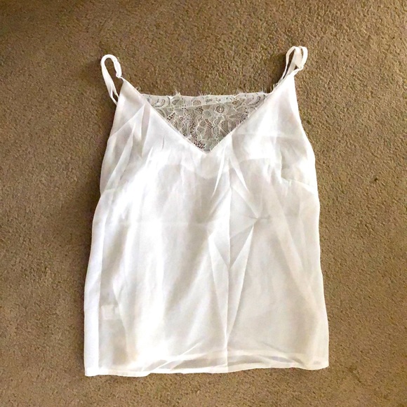 WHITE LACE SEE - THRU TANK TOP - Picture 1 of 3